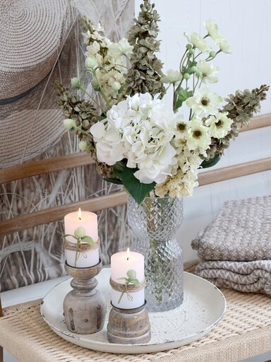 Impressionen zu Chic Antique Kunstblume Hortensie mit Blätter, Bild 1
