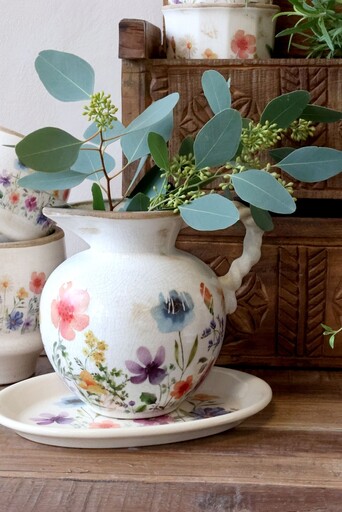 Impressionen zu Chic Antique Fleurville Tablett – Romantisches Keramiktablett im Landhausstil, Bild 2