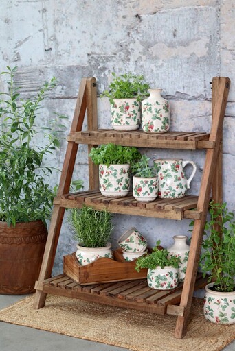 Impressionen zu Chic Antique Übertopf Fraises – Keramik-Blumentopf mit Erdbeermuster, Bild 2