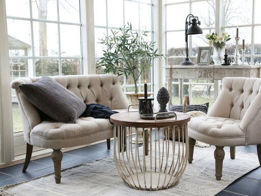 Impressionen zu Chic Antique Franz. Sofa in Leinenstoff, Bild 3
