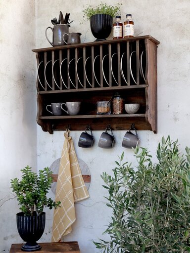 Impressionen zu Chic Antique Geschirrregal Haken in Recyclingholz, Bild 1