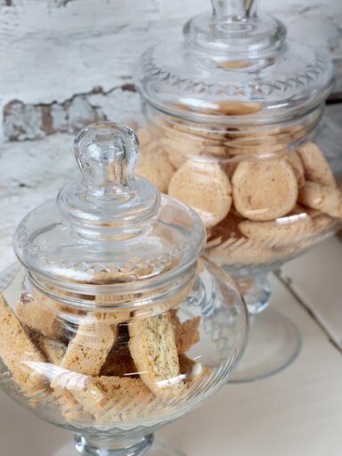 Impressionen zu Chic Antique Glasgefäß mit Deckel auf Fuß, Bild 1