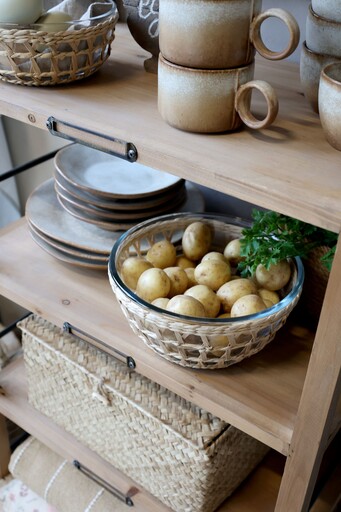 Impressionen zu Chic Antique Glasschüssel mit Flechtkorb, Bild 5