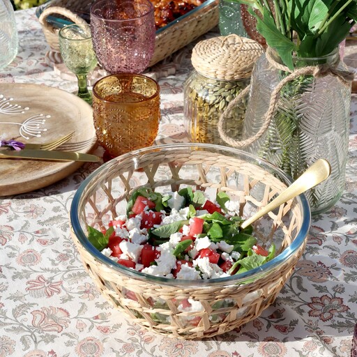 Impressionen zu Chic Antique Glasschüssel mit Flechtkorb, Bild 6