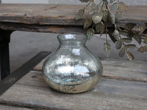Impressionen zu Chic Antique Glasvase Bauernsilber, Bild 1