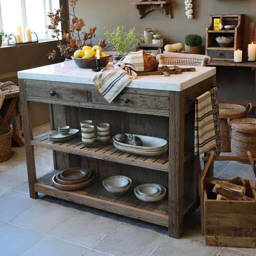 Impressionen zu Chic Antique Grimaud Anrichtetisch mit Marmorplatte, Bild 1