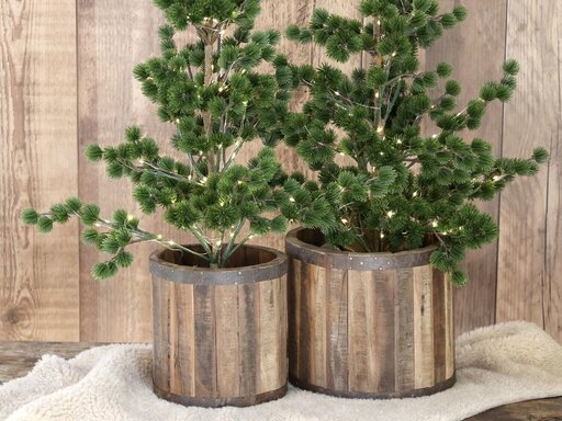 Impressionen zu Chic Antique Grimaud Blumentopf Holz 2er Set, Bild 1