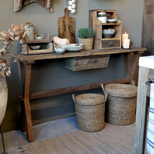 Impressionen zu Chic Antique Grimaud Holz Tisch mit Schublade, Bild 1