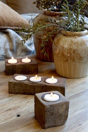 Impressionen zu Chic Antique Grimaud Kerzenständer aus reyceltem Holz, Bild 1