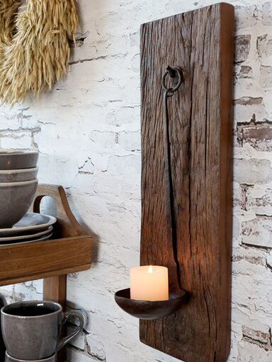 Impressionen zu Chic Antique Grimaud Wandkerzenhalter aus Holz, Bild 1