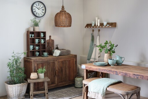 Impressionen zu Chic Antique Rattan Hängelampe Ø 34 cm, Bild 2