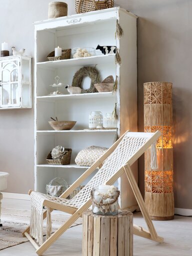 Impressionen zu Chic Antique Hocker aus Eukalyptusholz, Bild 1