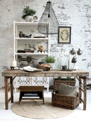 Impressionen zu Chic Antique Holz Bank mit Ablage, Bild 1