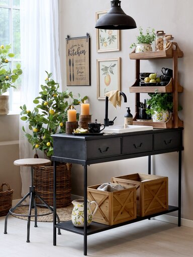 Impressionen zu Chic Antique Holzschild Kitchen, Bild 1