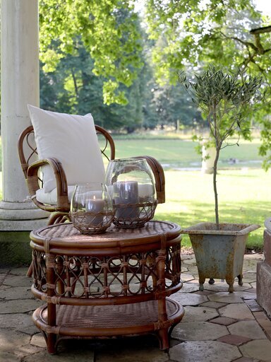 Impressionen zu Chic Antique Hurricane Windlicht mit Flechtkorb, Bild 2
