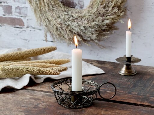 Impressionen zu Chic Antique Kammerleuchter in Korbdesign, Bild 2
