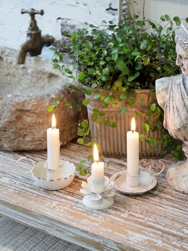 Impressionen zu Chic Antique Kammerleuchter mit Perlkante, Bild 1