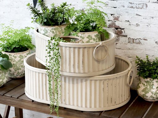 Impressionen zu Chic Antique Kasten mit Rillen und Griffen im Set, Bild 2