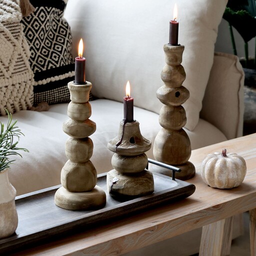 Impressionen zu Chic Antique Kerzenständer aus Holz, Bild 2
