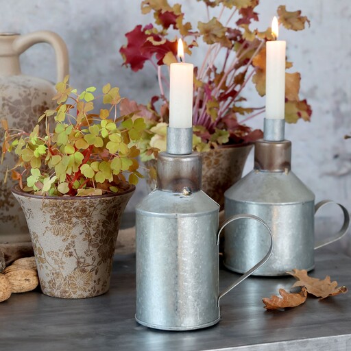 Impressionen zu Chic Antique Kerzenständer für Stabkerzen, mit Henkel, Zink, Bild 1
