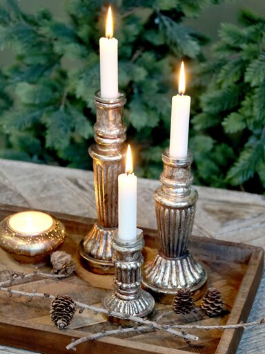 Impressionen zu Chic Antique Kerzenständer Glas antique Kupfer, Bild 1