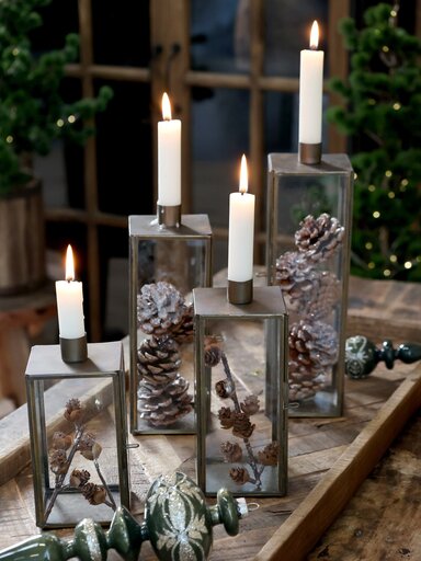 Impressionen zu Chic Antique Kerzenständer Glas und Metall mit Schliff, Bild 1