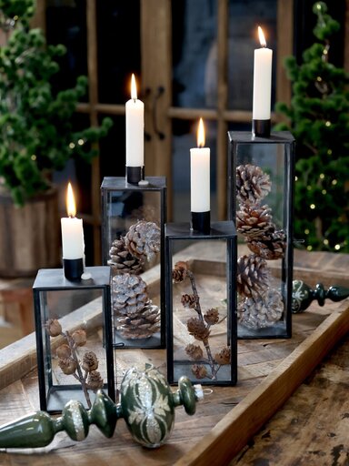 Impressionen zu Chic Antique Kerzenständer Glas und Metall mit Schliff, Bild 2