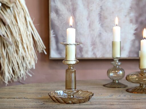 Impressionen zu Chic Antique Kerzenständer in Bernsteinfarben, Bild 1
