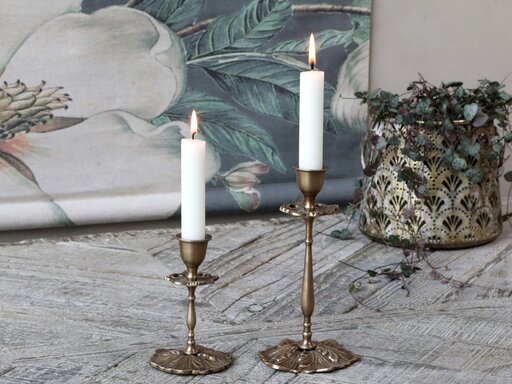 Impressionen zu Chic Antique Kerzenständer Messing blumig, Bild 1