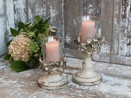 Impressionen zu Chic Antique Kerzenständer mit Blumendekor, Bild 1