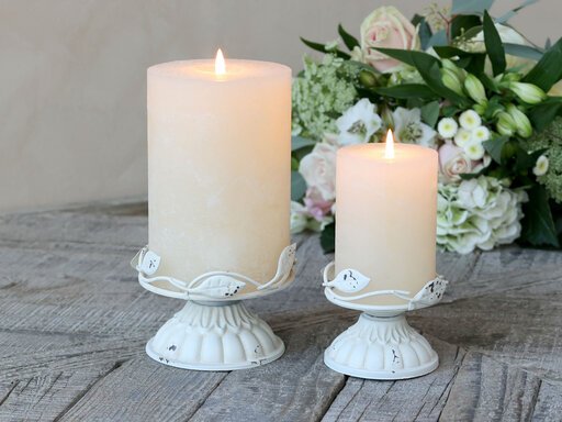 Impressionen zu Chic Antique Kerzenständer mit Dekor für Stumpenkerze, Bild 1