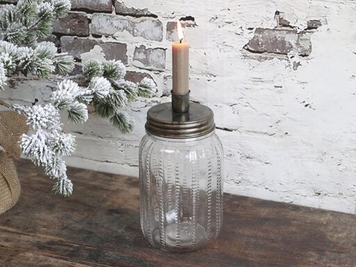 Impressionen zu Chic Antique Kerzenständer mit Glasbehälter, Bild 2