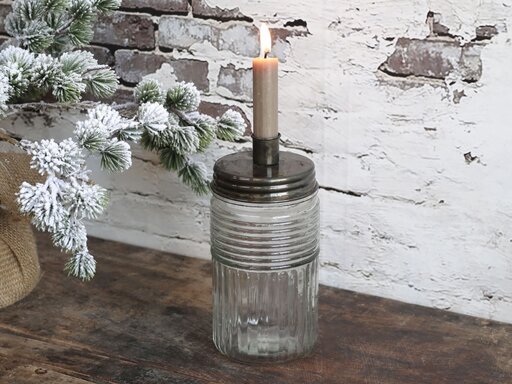 Impressionen zu Chic Antique Kerzenständer mit Glasbehälter, Bild 3