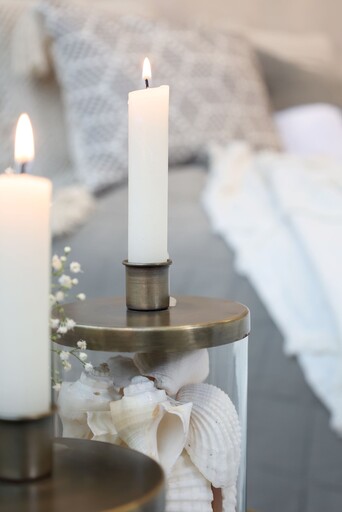 Impressionen zu Chic Antique Kerzenständer mit Halter – Glas & Eisen Antik Messing für Stabkerzen, Bild 3