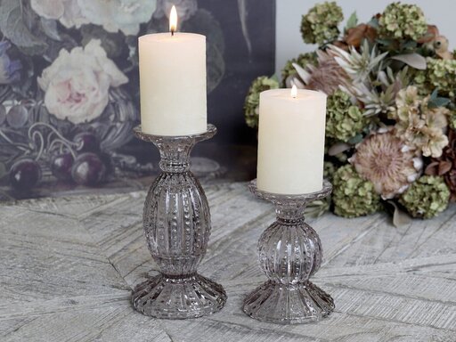 Impressionen zu Chic Antique Kerzenständer mit Perlenkante, Bild 2