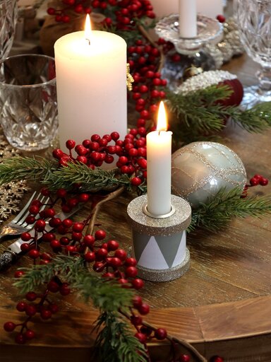 Impressionen zu Chic Antique Kerzenständer Trommel mit Glitzer, Bild 4