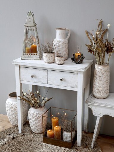 Impressionen zu Chic Antique Kerzentablett mit Blättern & Glas, Bild 2