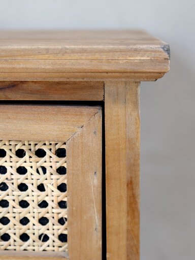 Impressionen zu Chic Antique Kommode hoch mit 7 Schubladen und französischem Geflecht, Bild 3