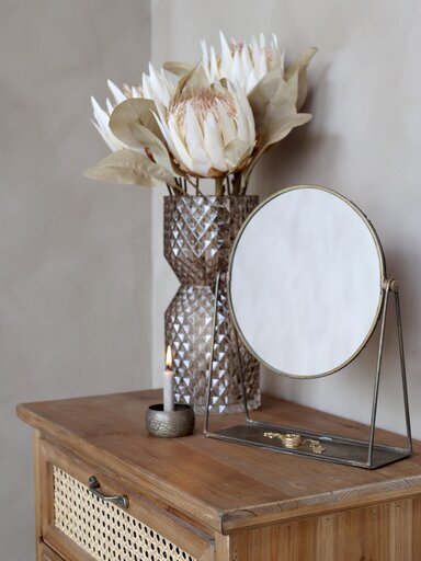 Impressionen zu Chic Antique Kommode hoch mit 7 Schubladen und französischem Geflecht, Bild 2