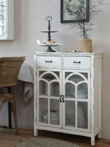 Impressionen zu Chic Antique Kommode mit gebogener Glastür, Bild 1