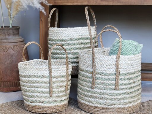 Impressionen zu Chic Antique Korbset aus getrocknetem Gras, Bild 2