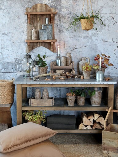 Impressionen zu Chic Antique Kücheninsel auf Rädern mit Zinktop und Regalen, Bild 1