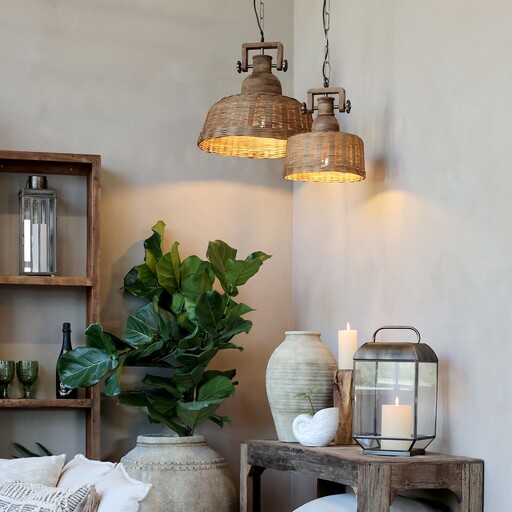 Impressionen zu Chic Antique Lampe aus Rattangeflecht, Bild 1