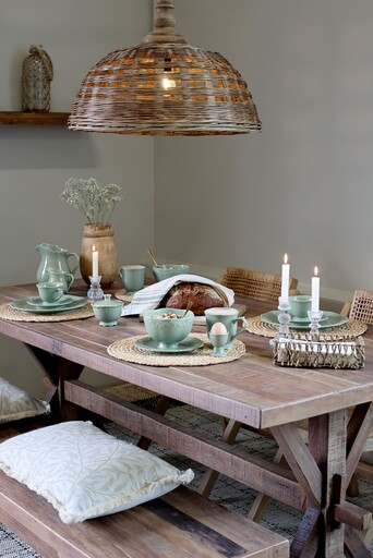 Impressionen zu Chic Antique Rattan Hängelampe Ø 62 cm – Landhausstil, Bild 3