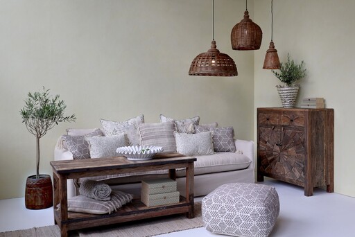 Impressionen zu Chic Antique Rattan Hängelampe Ø 62 cm – Landhausstil, Bild 4