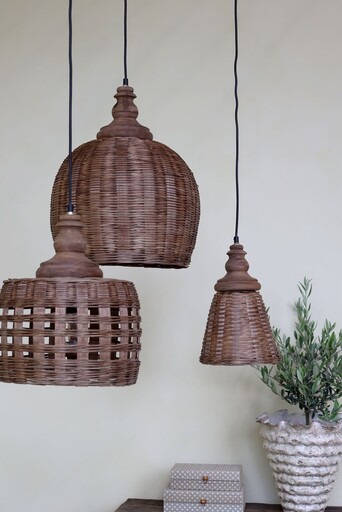 Impressionen zu Chic Antique Pendelleuchte Rattangeflecht, Bild 1