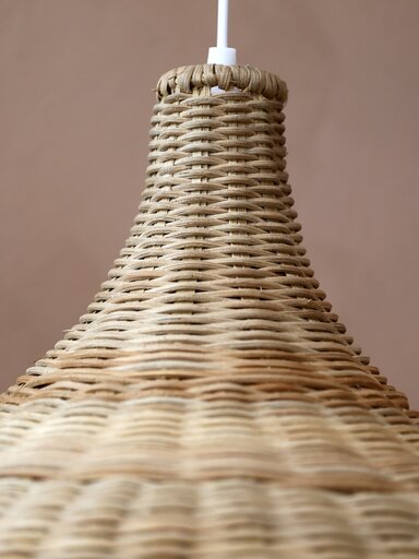 Impressionen zu Chic Antique Hängelampe aus Rattan mit Kabel, Bild 2
