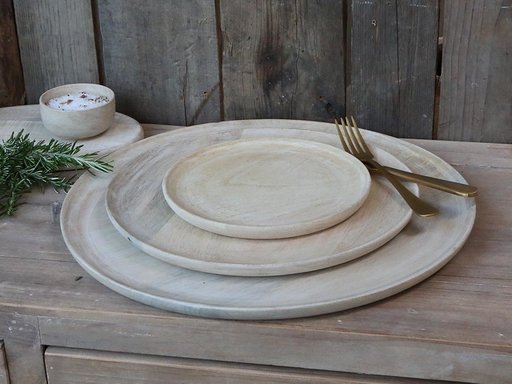 Impressionen zu Chic Antique Laon Platzteller aus Mangoholz hell, Bild 1