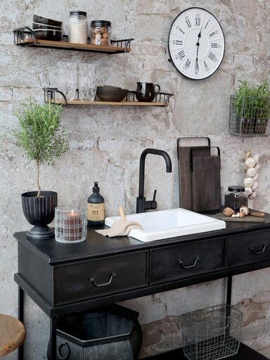 Impressionen zu Chic Antique Laon Tapasbrett Mangoholz mit Eisen Henkel, Bild 1