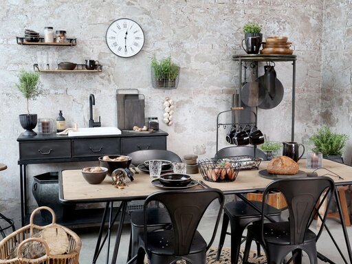Impressionen zu Chic Antique Laon Tapasbrett Mangoholz mit Eisen Henkel, Bild 2